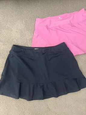 Women’s Active Ruffle Hem Skorts - blue and pink